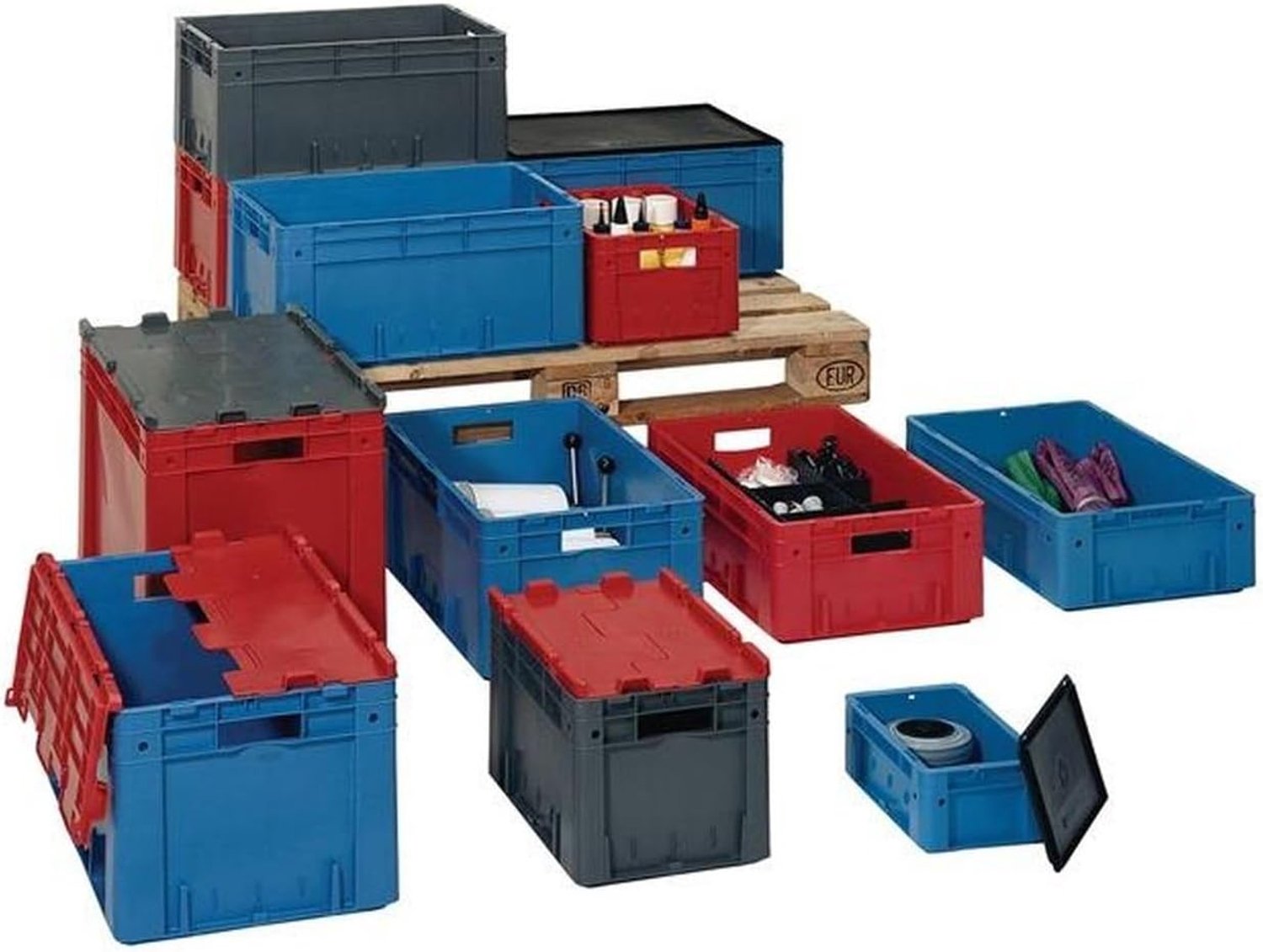 Transportkist blauw L400xB300xH270mm
