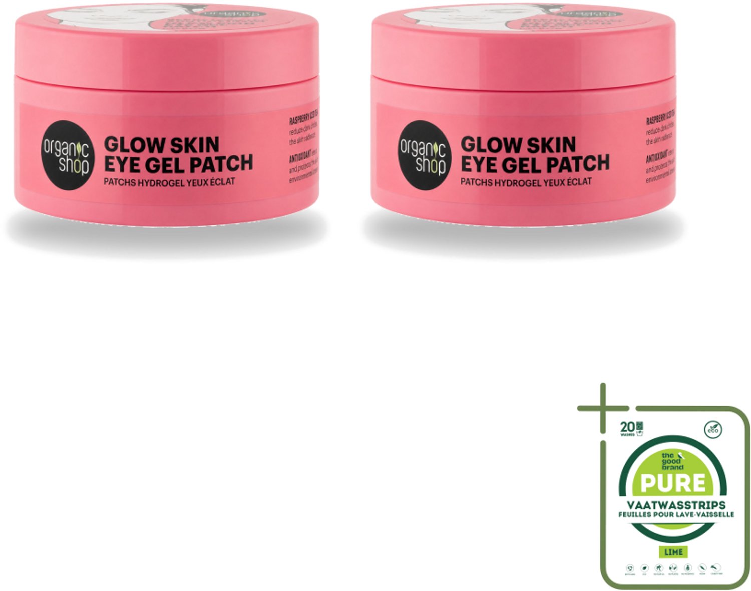 2 x Organic Shop - Eye Gel Patch Berry Iced Tea & Antioxidant - Kalmerend en Hydraterend - 60 Patches - Grootverpakking - Vaatwasstrips - Oogverzorging - Oogpatches - Hydratatie - Kalmerende Oogverzorging - Antioxidanten