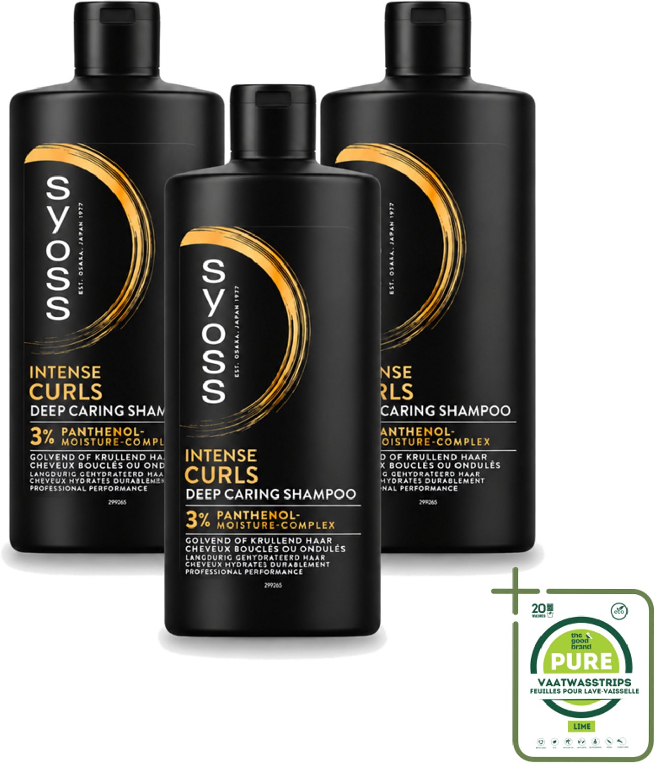 3 x SYOSS - Curls Intense - Shampoo - Langdurige Styling - 440ml - Grootverpakking - Vaatwasstrips - Krullen Verzorging - Krulhaar Shampoo - Krulhaar Hyderatatie - Krulhaar Pluisvermindering - Krulhaar Bescherming