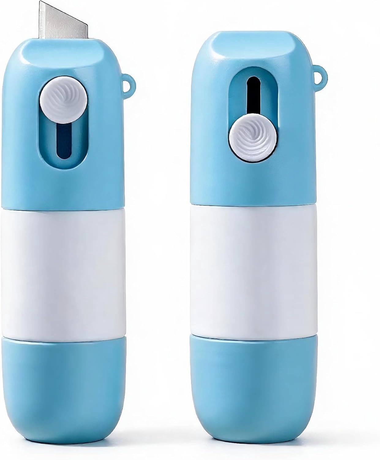 Standaard cutter 2-in-1, brievenopener en informatiebisser voor thermisch papier, draagbare mini-papiersnijder met intrekbaar mes