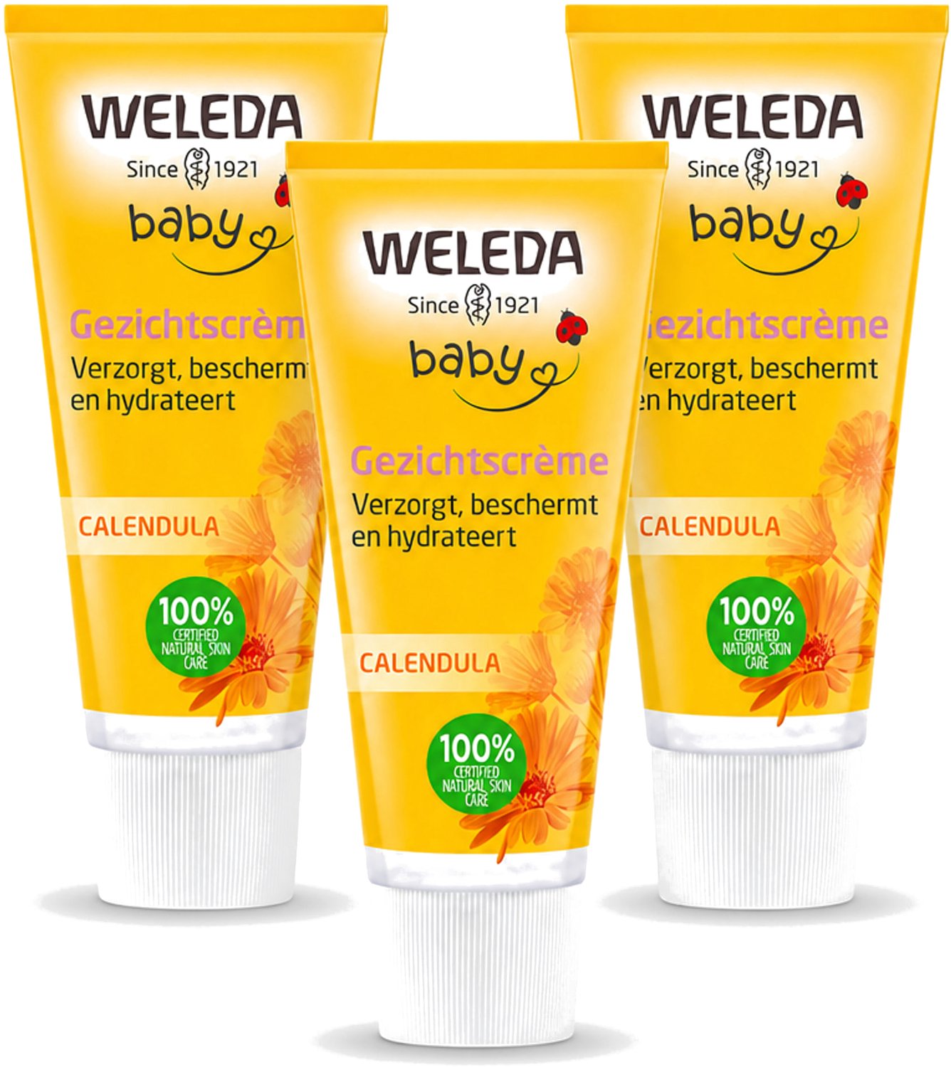 3 x WELEDA - Gezichtscrème - Baby & Kind Calendula - 50 ml - Voordeelverpakking - 3 stuks