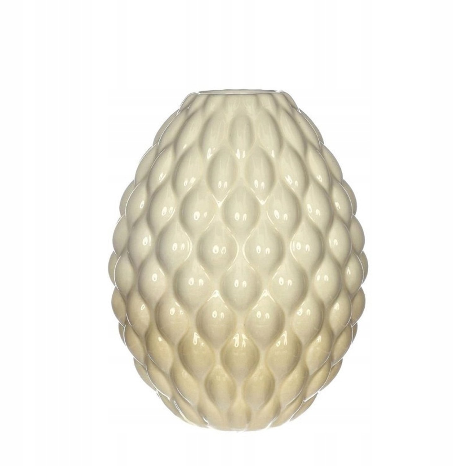 Bubbles Keramieken Vaas - Crème Beige, 15 cm Hoog