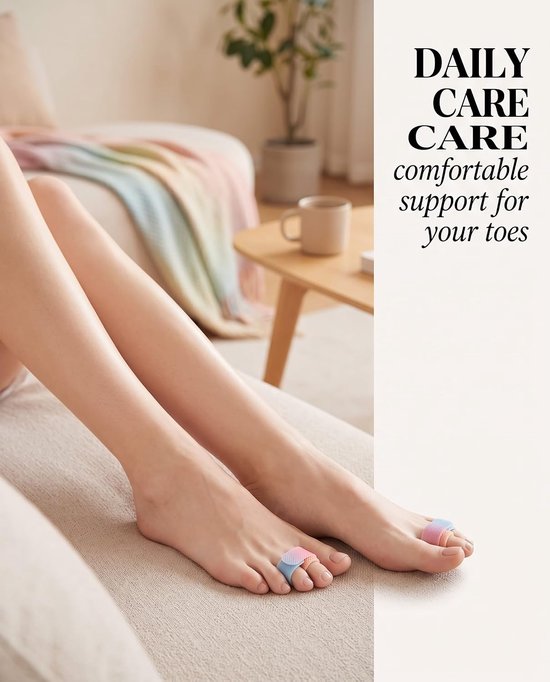 10 stuks zachte teenspreiders, verstelbaar, hamertenen, correctie, teenbandage, ademend, teenbescherming voor pedicure en nagellak, herbruikbaar, willekeurige kleuren — afbeelding 3