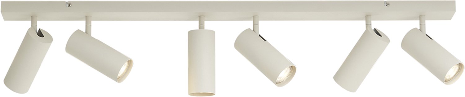 Qazqa moderne plafondlamp, plafonniere - Renna - beige, rechthoekig, 6-lichts, 100cm, ideaal als keuken, woonkamer lamp