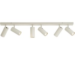 Qazqa moderne plafondlamp, plafonniere - Renna - beige, rechthoekig, 6-lichts, 100cm, ideaal als keuken, woonkamer lamp