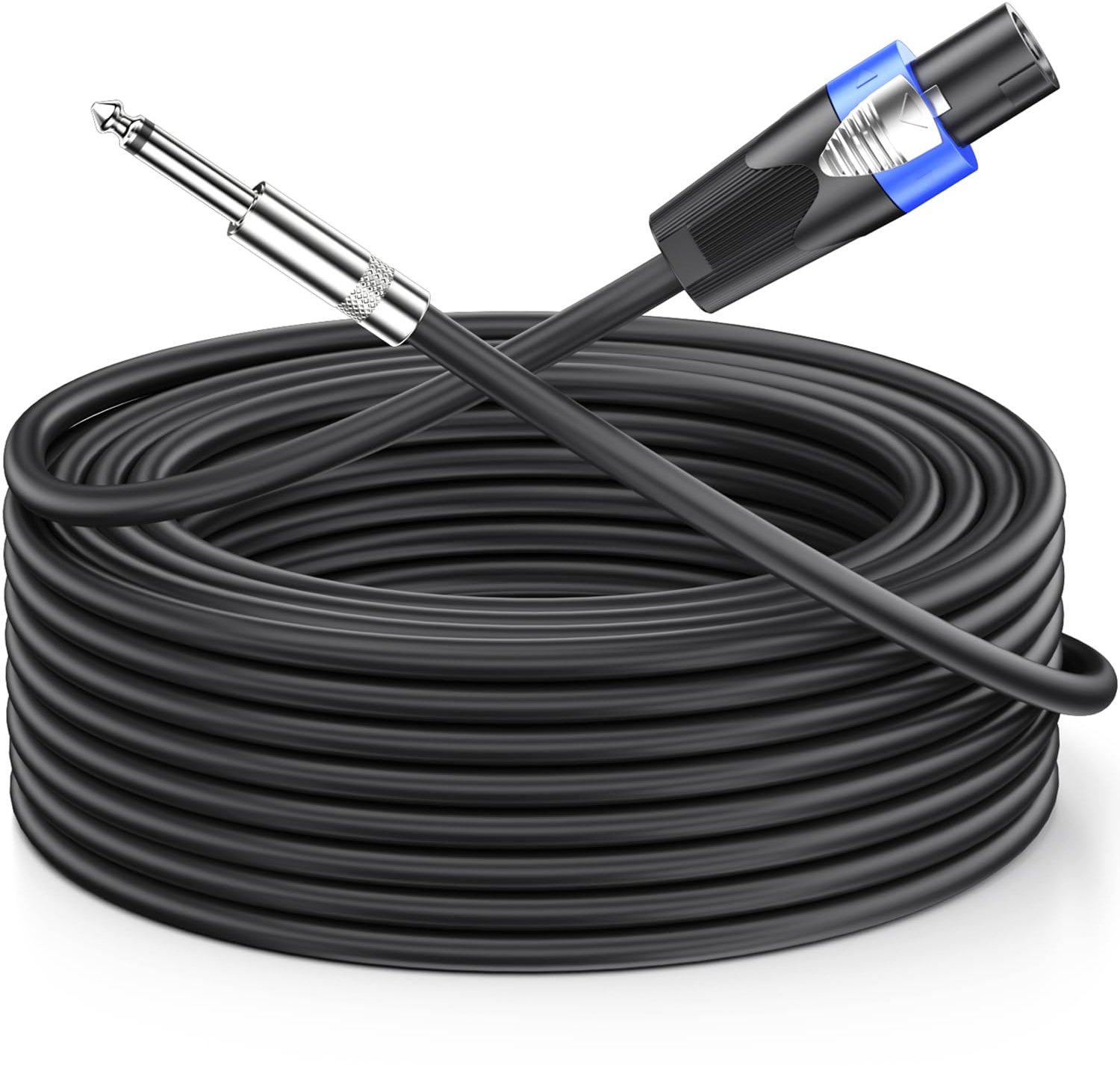 1M Speakon naar 1/4" TS Luidsprekerkabel 15AWG Speakon-Kabel met Twist Lock voor Heavy Duty Audio, M-M