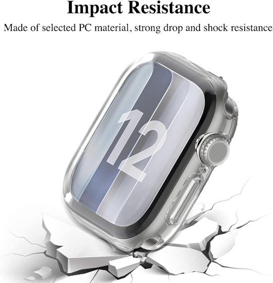 3 stuks beschermhoes voor Apple Watch S12 43 mm met gehard glas — afbeelding 3