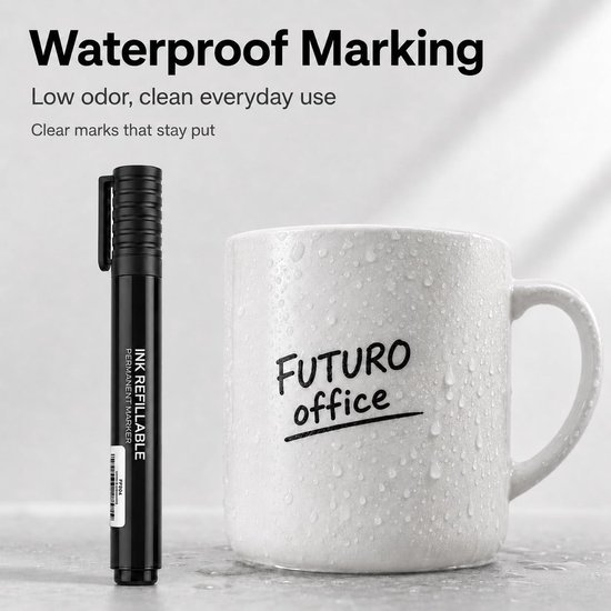 12 stuks permanente markers, waterbestendige, sneldrogende meerkleurige oliemarkers, ideaal voor het beschrijven van verschillende materialen, voor logistiek, kantoor en school. — afbeelding 3