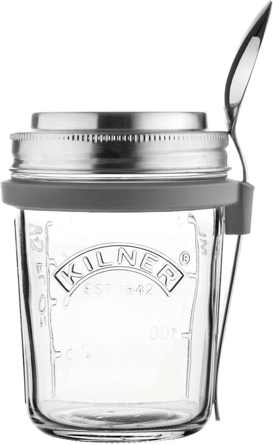 Kilner Glazen Ontbijtpot 0,35L met RVS Deksel en Lepel