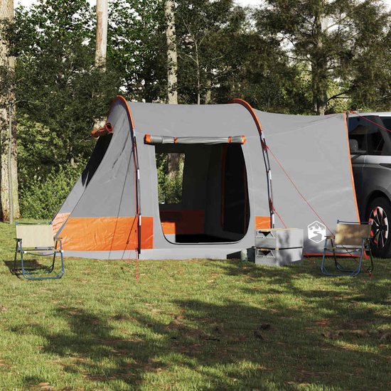 vidaXL - Autotent - 2-persoons - waterdicht - grijs - en - oranje van Merkloos — afbeelding 2
