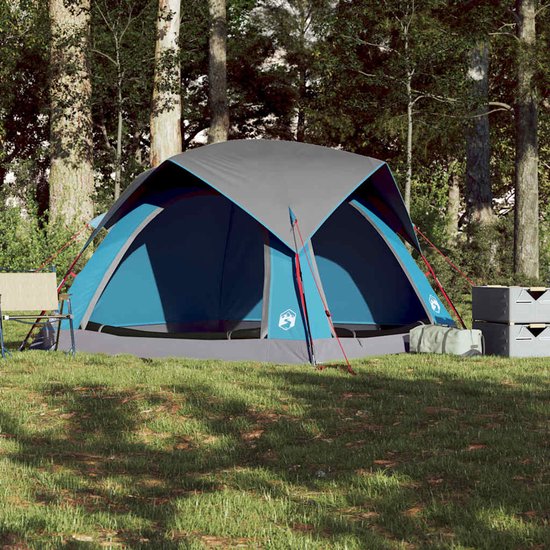 vidaXL 4-persoons waterdichte tent blauw Kampeer Tent - Bungalow Tent - Vier Persoons Tent - Waterdichte Tent - Vouwtent van Vidaxl — afbeelding 3