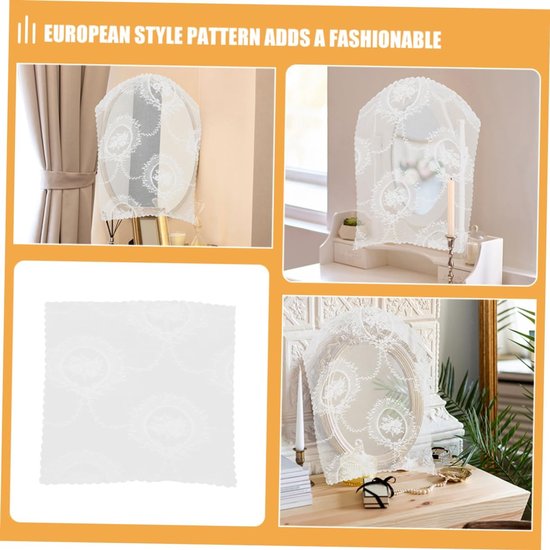 2stuks Elegante Laken Hoes Voor Make-up Spiegels Bloemmotief Tafelkleed Voor Nachtkastje Dressoir Voor Slaapkamerdecoratie Onderhoud Van Meubels — afbeelding 5