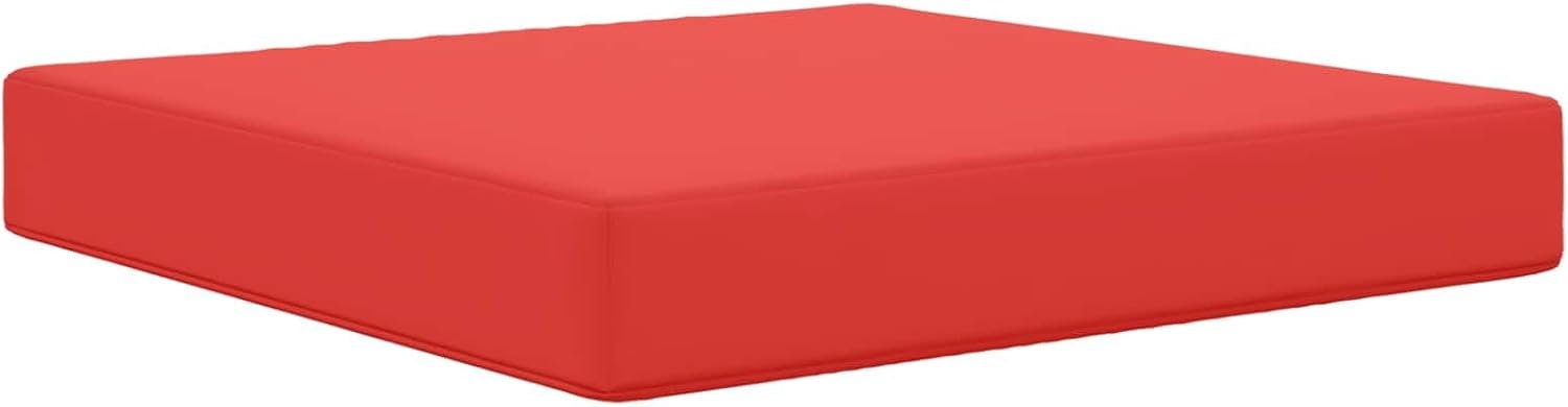 Modern bankkussen voor buiten, rood, 60 x 60 x 8 cm, polyester zitkussen met ondersteunende schuimvulling voor tuin, terras of balkon