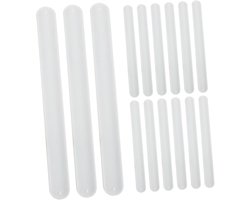 20 Stuks Witte Silicone Slap Bands Zachte DIY Snap Armbanden voor School Verjaardag Creatieve Knutselactiviteiten Comfortabele Veelzijdige Polsbanden voor Jongen Meisje