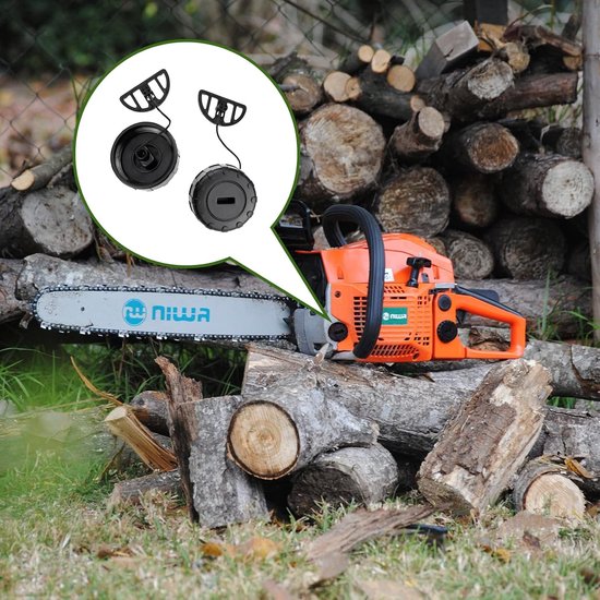 Set van 2 zwarte brandstoftanks en oliedoppen voor STIHL kettingzagen - Vervangingsonderdelen voor MS170, MS180, 017, 018 - Tuin en bosbouw accessoires — afbeelding 2
