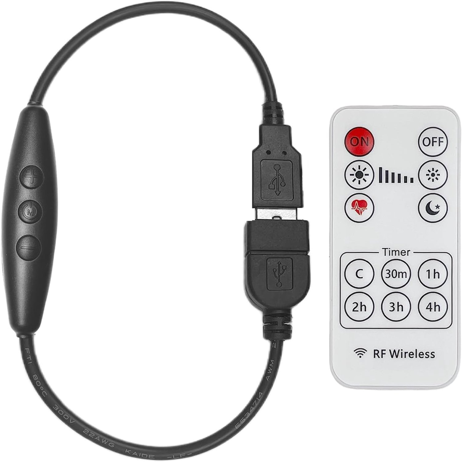 Clearhill 5V 2A USB Dimmer Schakelaar met Man-Vrouw USB Connectoren, Afstandsbediening, 6-snelheidsdimming, AAN-UIT - ShopVlot