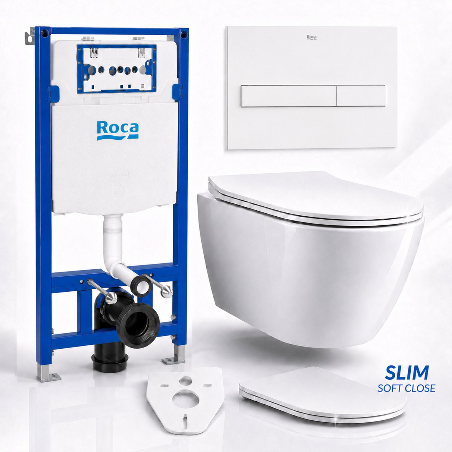 Badland toiletset - Roca DUPLO ONE - ROLO wit - PL7 wit - A890188207