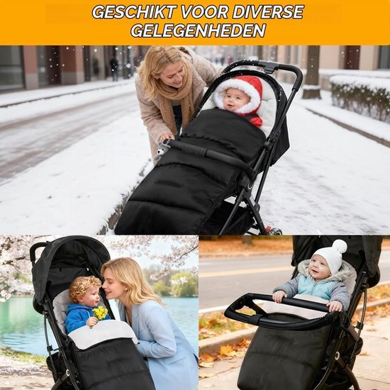 Dikke Voetenzak voor Kinderwagen - Waterdicht, Wasbaar en Warm - Geschikt voor Baby's en Peuters, Grijs — afbeelding 5