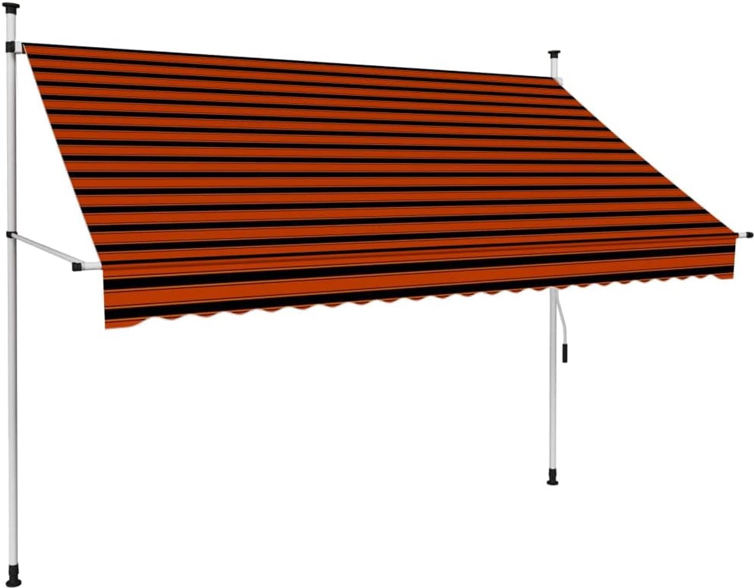 Handmatige luifel voor bar, luifel, terras, luifels, waterdicht, voor buiten, oranje en bruin, 250 cm