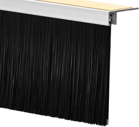 2 stuks deurborstelafdichting, zelfklevend, 100 cm, wit, deurafdichting, tochtstopper voor binnen, pvc en aluminiumlegering — afbeelding 4
