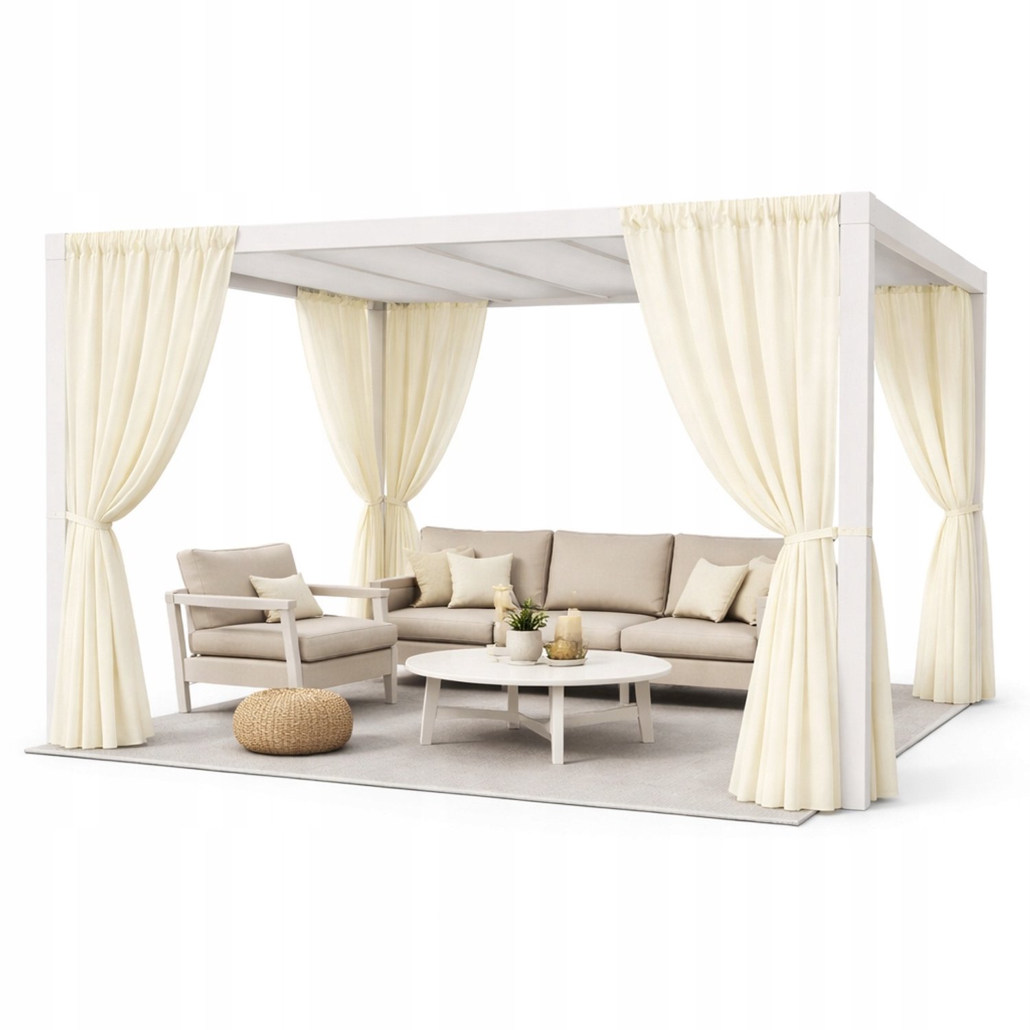 Waterdichte Terrasgordijnen 200x150cm - Beige - Tuin & Balkon