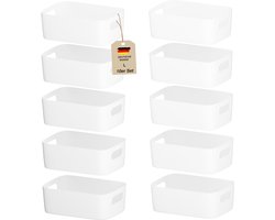 VMbathrooms Opbergdozen, groot, set van 10, wit, maat L, organizer