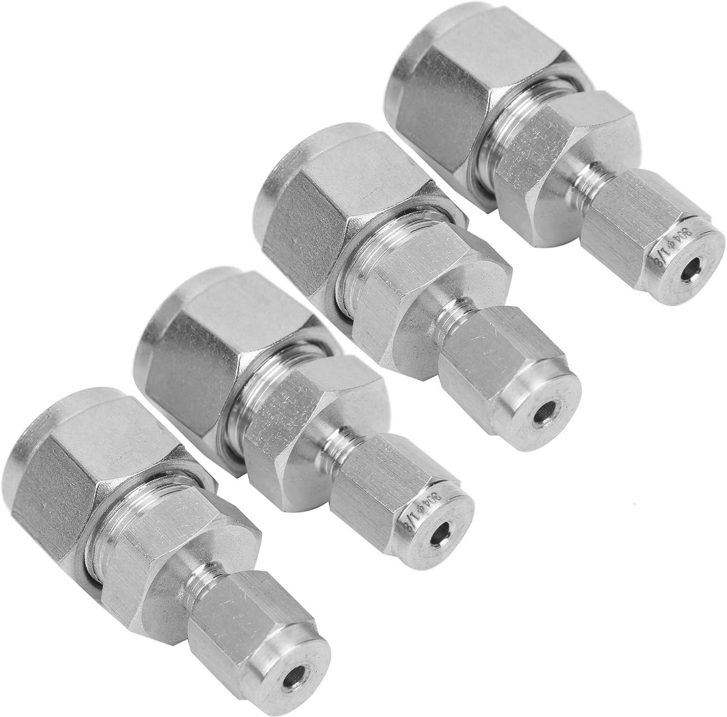 Goshyda 4 Stuks Roestvrijstalen Knelfitting Recht Dubbele Ferrule