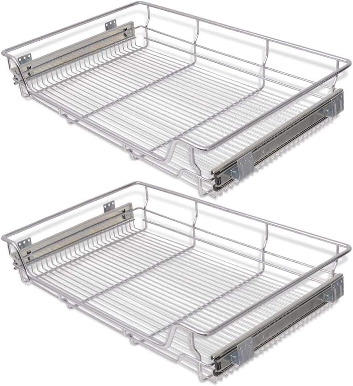 yorten 2 stuks uittrekbare inbouwlade draadmanden korktrekkabel zilverkleur voor 80 cm breedte keukenkast belastbaarheid elk 25 kg