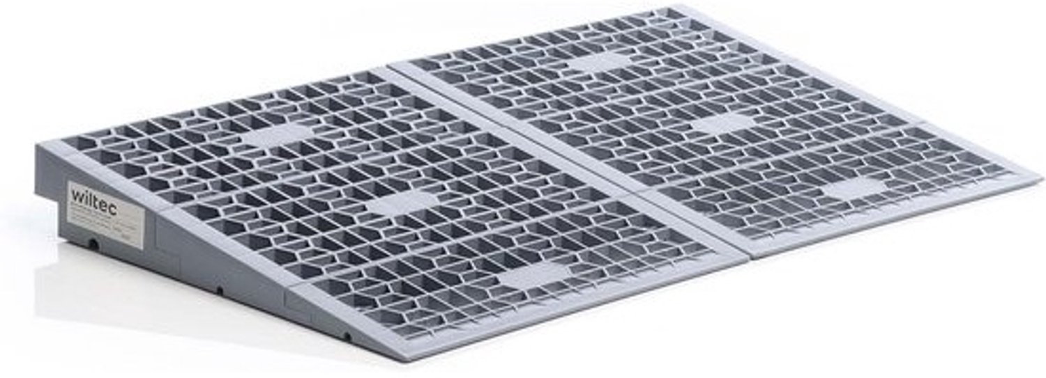 Loopplank voor rolstoel - traploos verstelbaar, 0-76 mm breedte, 810 mm - kunststof met antislip