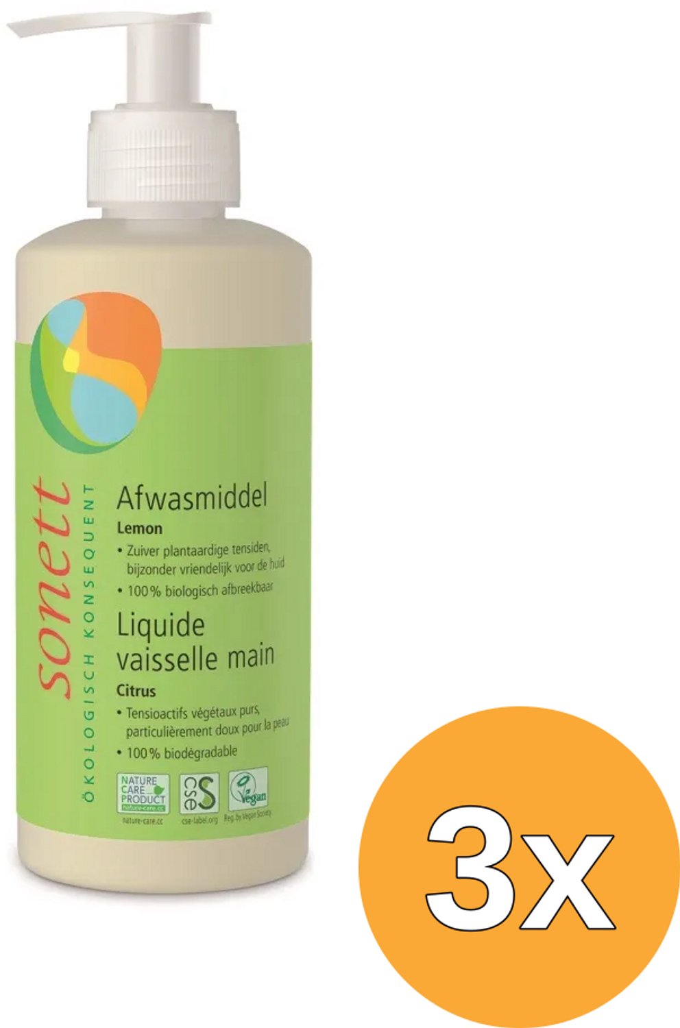 3x Sonett Afwasmiddel Lemon Bio (300 ml)