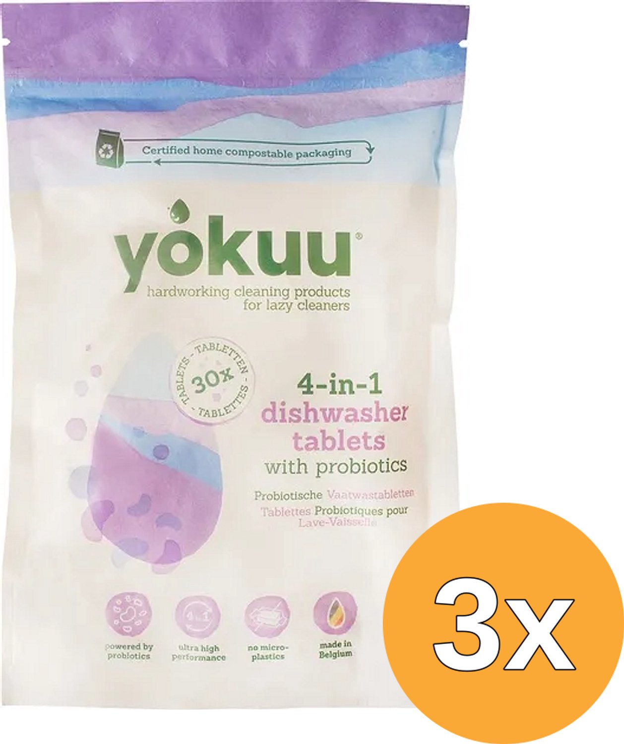 3x Yokuu Vaatwastabletten All-In-1 (30 stuks)