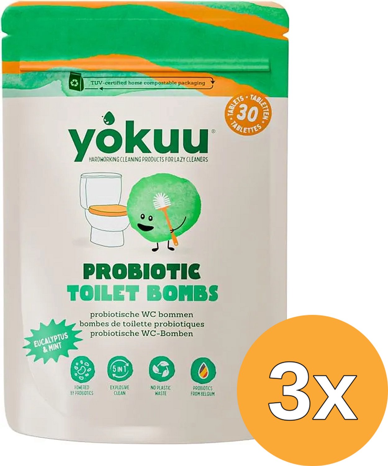 3x Yokuu Toilet Bomb Probiotic (30 tabletten)