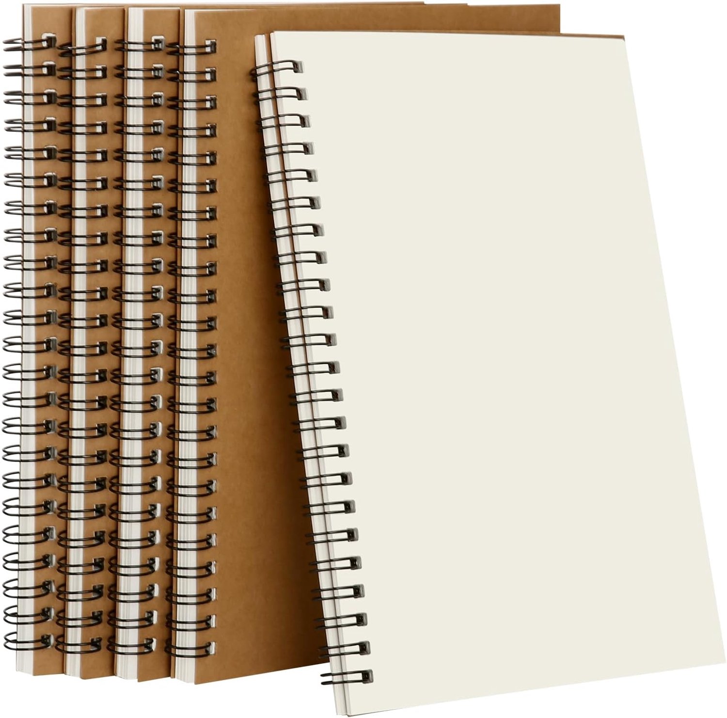 Notitieboek A5 - Spiral - Kraft omslag - Ideaal voor schetsen en aantekeningen - ShopVlot