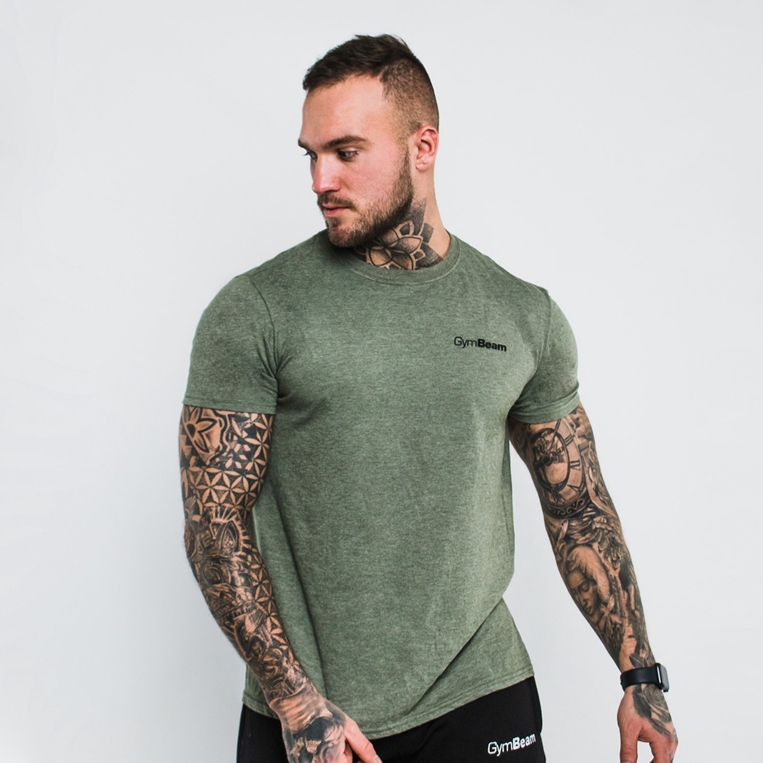 GymBeam Heren Basic T-shirt Heather Military XL