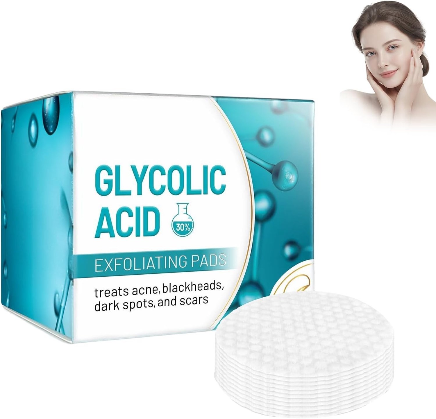 50 Stuks Glycolzuur Peeling Pads voor de Gezichtshuid, Verwijder Donkere Vlekken en Verstevig de Huid