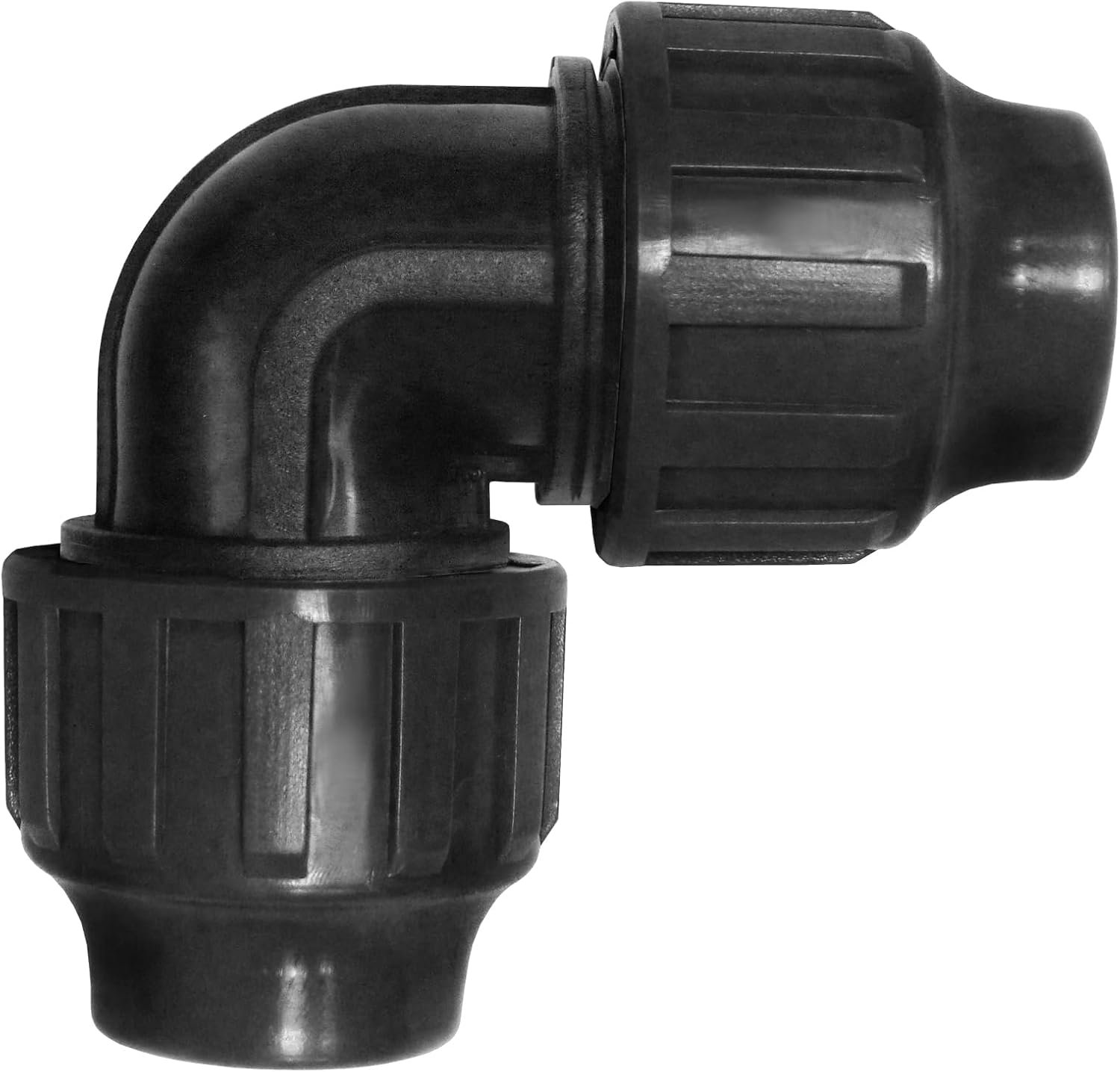 S&M 725395 - hoekstuk 90° van polyethyleen met gelijke openingen Ø 40 mm zwart | ontwikkeld als snelverbinding voor irrigatiebuizen van 40 mm, bestand tegen hoge druk