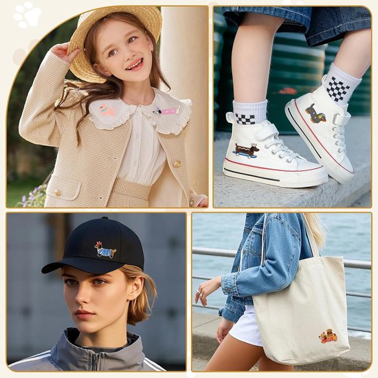 15 stuks opstrijkbare patches teckel, patch om op te strijken, opplakken | of naaien, schattige geborduurde strijkpatches voor textiel, teckelstickers voor jeans, kleding, hoed, rugzak, canvas — afbeelding 2