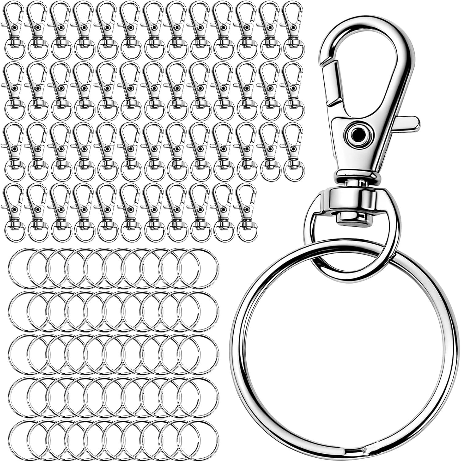Sleutelring karabijnhaak sleutelhanger knutselen zelf maken ringen karabijnhaak
