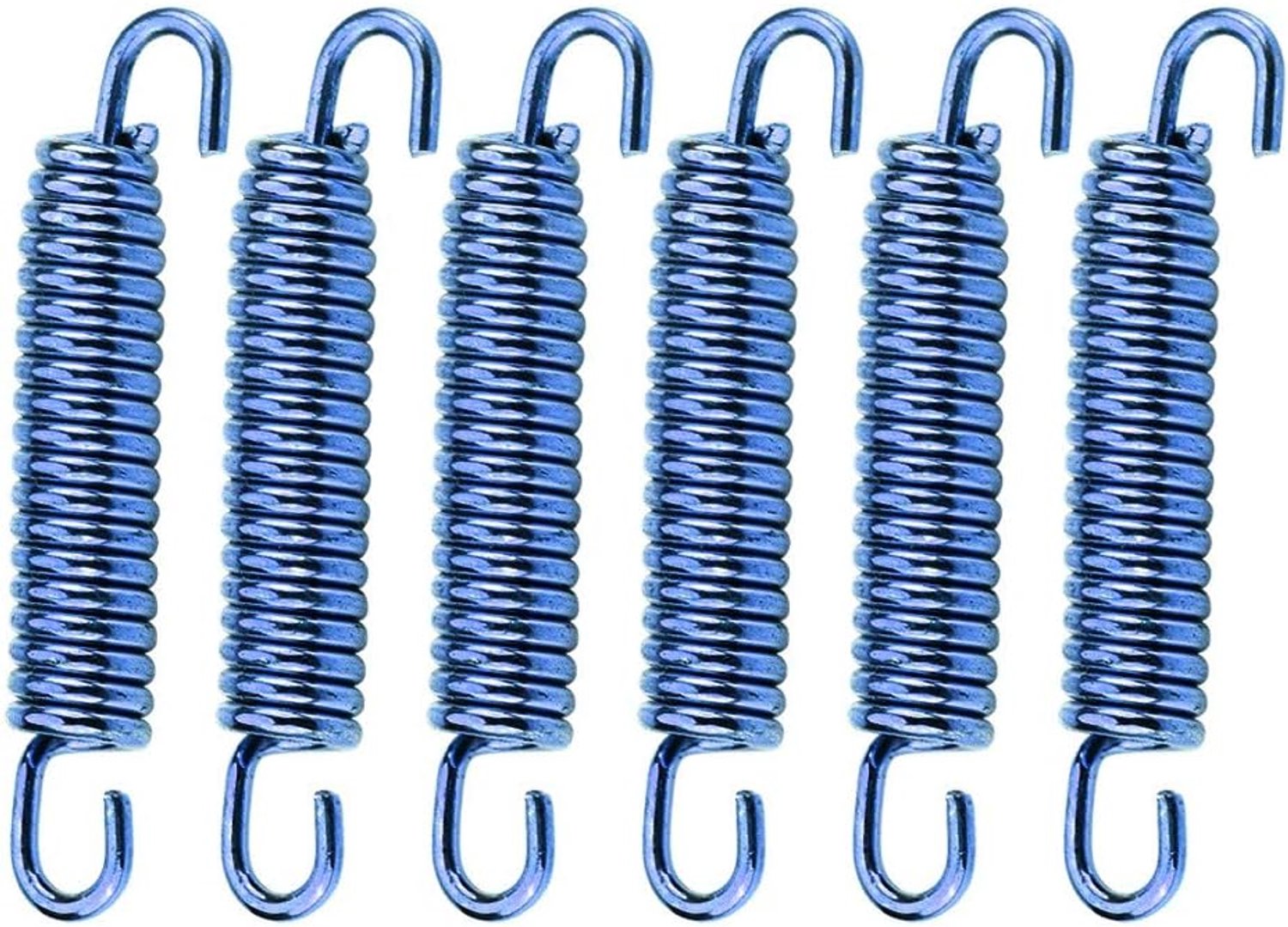 Qiilu 6 Stks 63mm Roestvrij Uitlaatveren Universele Uitlaat Uitlaatpijp Springs Haken voor Motorrijwiel(blauw)