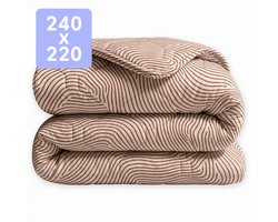 HappyBed Dekbed zonder overtrek 240x220 - Wasbaar Dekbed - Bedrukt dekbed zonder hoes - Hoesloos Dekbed - Lits Jumeaux - Sea of Lines