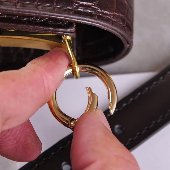 30 stuks ronde veerclips, 25 mm, Ø 17 mm, accessoires voor handtassen, haaknaalden, karabijnhaken of sleutelhangers voor rugzakken, portemonnees, bagageriemen, handwerk (zilver, goud, zwart) — afbeelding 4