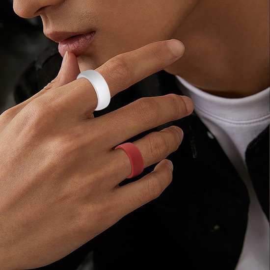 6 Stuks Vingerringen Set Ringband Bandring Trouwring Unisex Comfort Fit Ringenset Voor Dames Heren Dagelijks Dragen Sport Werk Feest — afbeelding 2