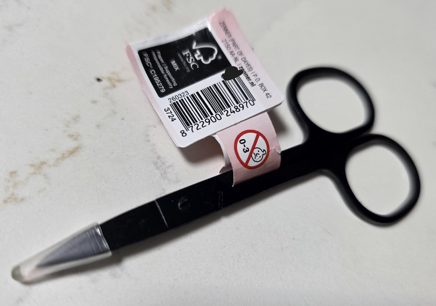 Zenner take lash scissors - zwart wimperschaartje - wimperschaar 9cm - cosmetisch schaartje - gebogen punt spits
