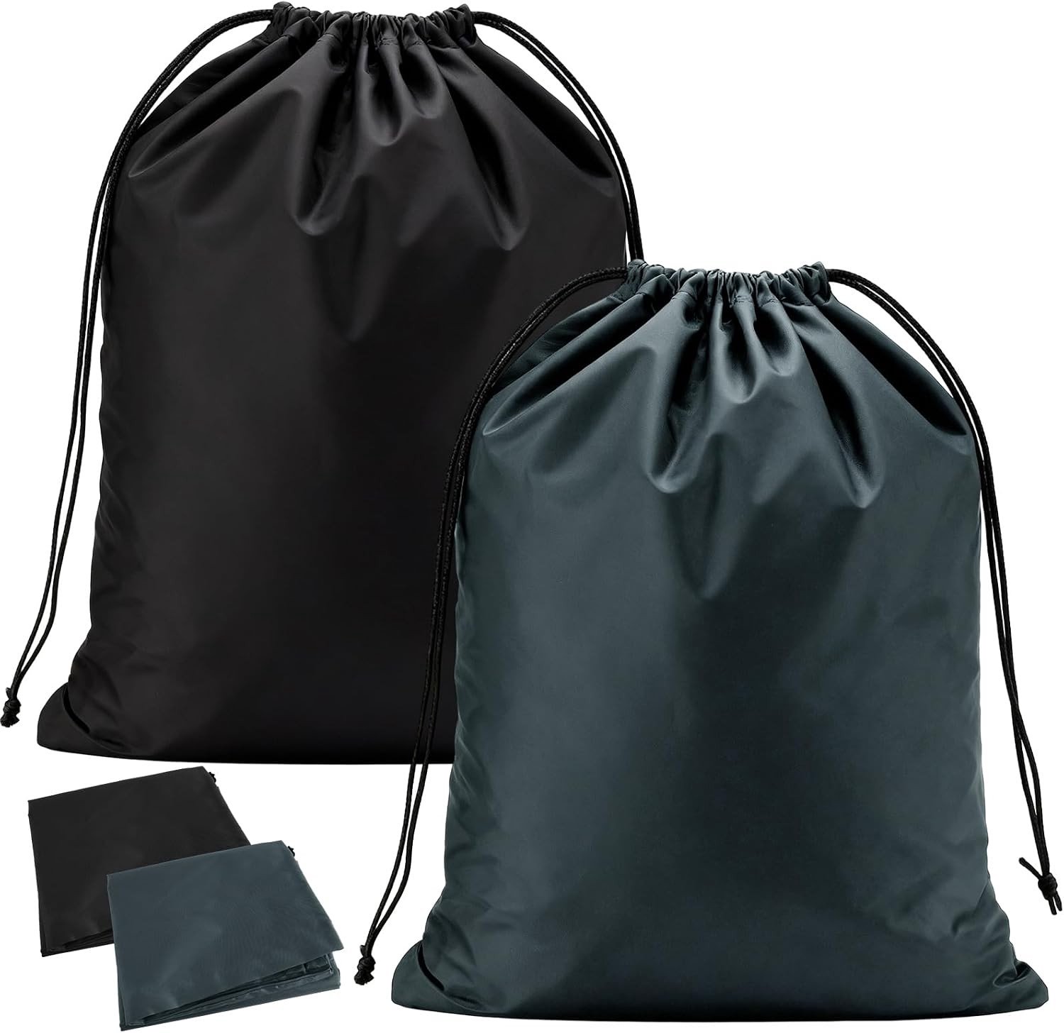 Grote Waterdichte Reiswaszakken, 2-Pack Vouwbare Waszakken met Trekkoord voor Kamperen en Studentenhuis, Ideaal voor Vuile Was en Reizen, 36 x 24 Inch