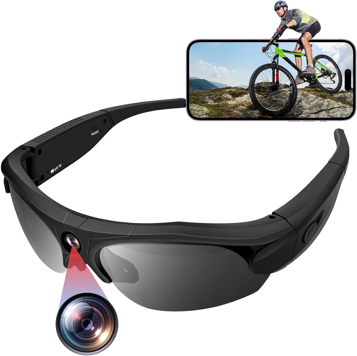 WiFi Camera Bril - Gepolariseerd - Geen specifieke maat - Actiecamera met Handsfree Opname - Voor Buitensporten