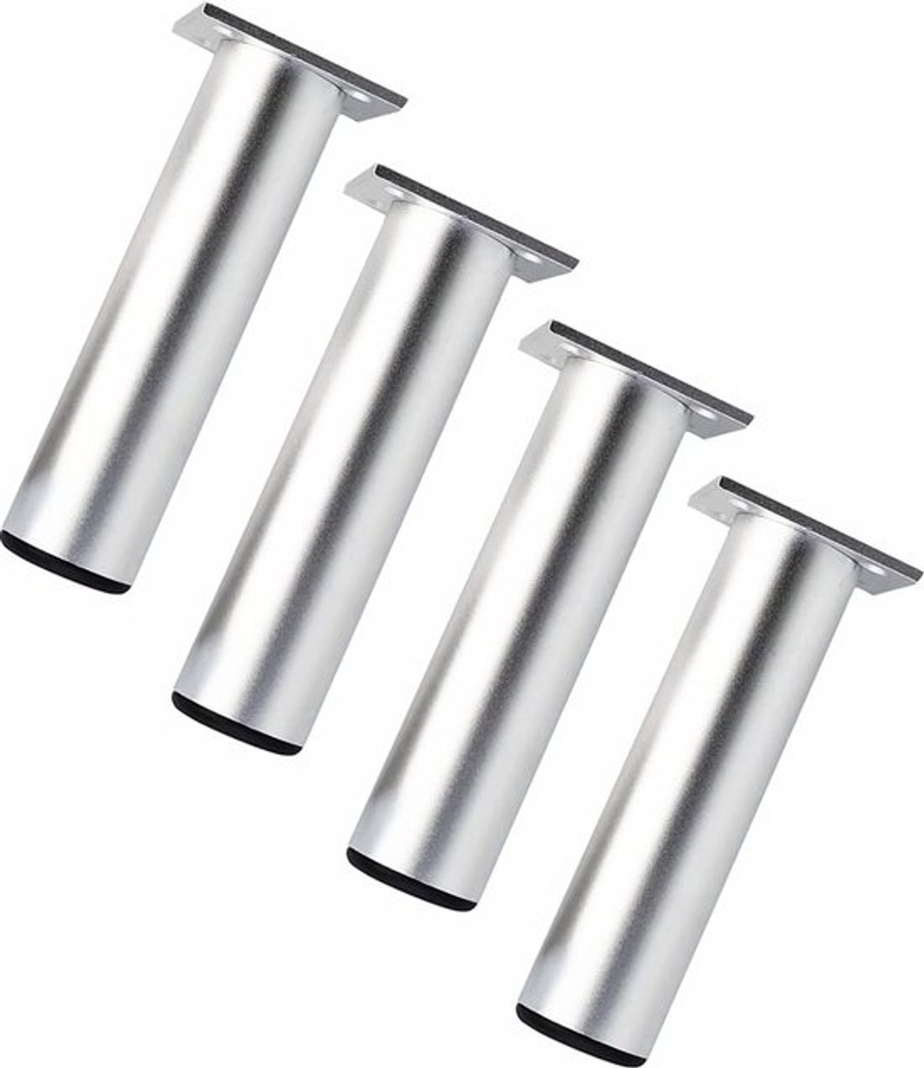 Set van 4 ronde aluminium meubelpoten - Verstelbaar voor bank, tafel en kast