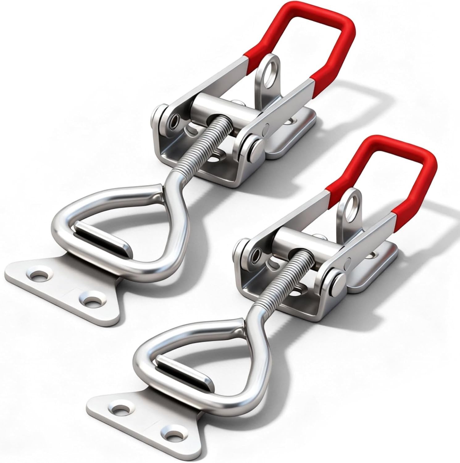 Verstelbare RVS Spanklemmen, 2 Stuks, Met Sleutelgat, Voor Kasten, Dozen en Lades, 150-170 mm, Ideaal voor Veiligheid en Sluiting