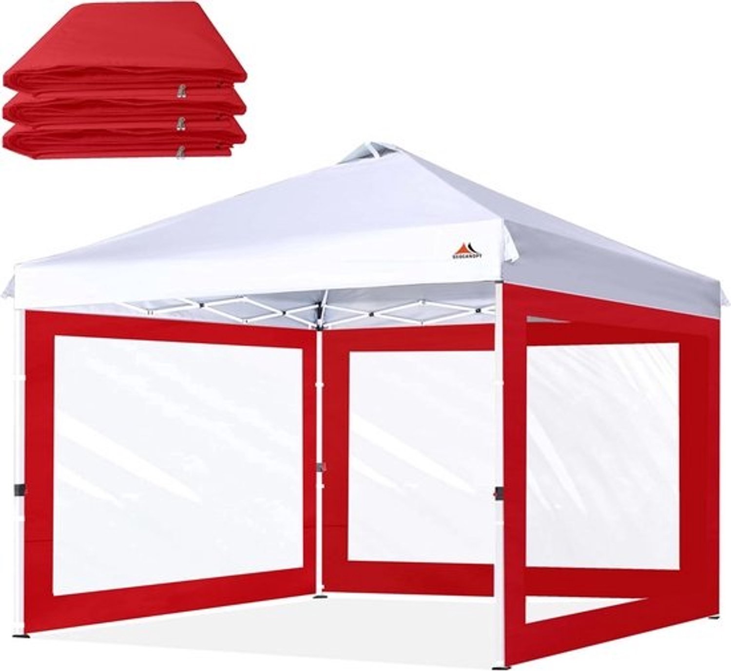 transparante zijwanden - voor 10x10-partytentframe - set van 3 stuks