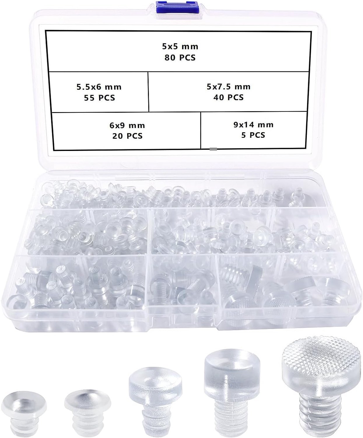 200Pcs 0.197/0.2/0.236/9mm Glass Table Bumpers with Handle, Transparent Anti-Collision Bumpers, for Cabinet Doors - ShopVlot