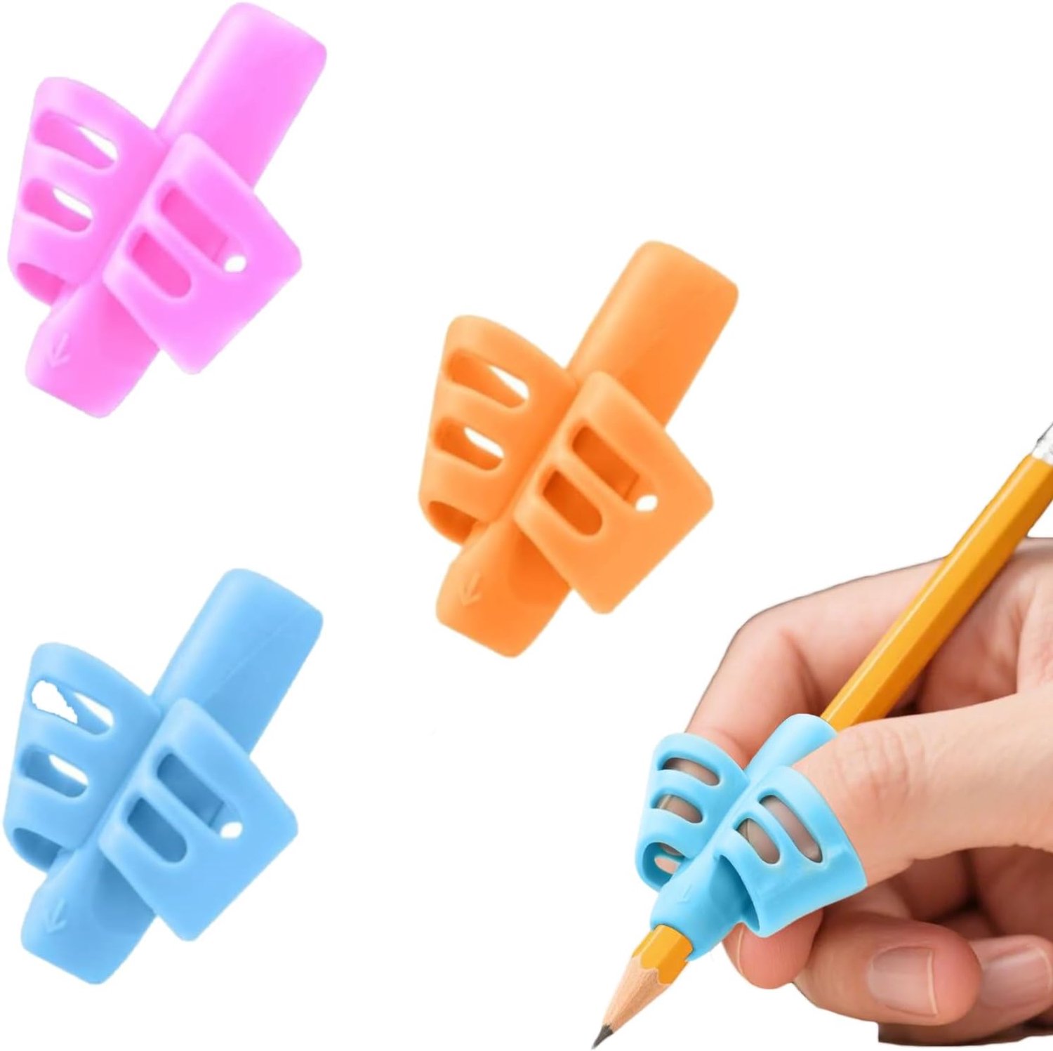 3 stuks schrijfhulp voor kinderen, potloodgrepen voor kinderen, potloodgrepen van siliconen, ergonomische - ShopVlot